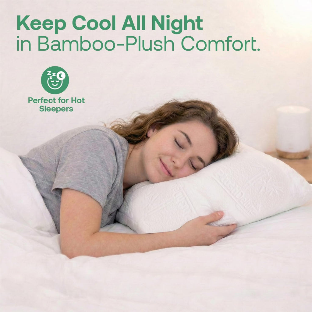 PlushDeluxe Waterproof Pillow Protector Covers - Viscose Made from Bamboo – Allergy, Dust, and Mite Proof Zippered Pillowcase, Set of 2 Que…