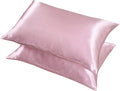 Lcbd Standard Size Satin Pillowcase for Hair and Skin, Pink Silk Satin Pillowcases Set of 2, Satin Cooling Pillow Covers with Envelope Clos…