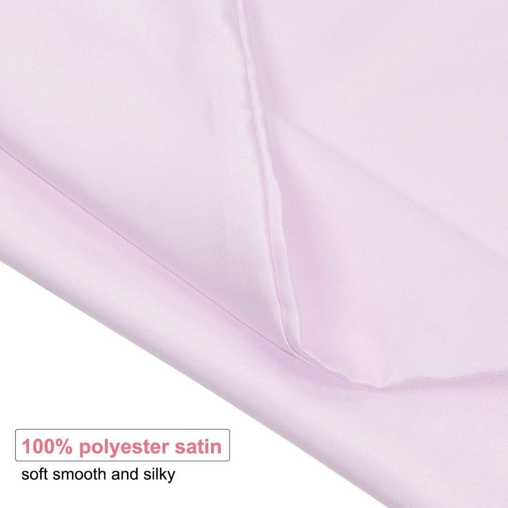 uxcell Standard Satin Pillowcase with Zipper, Super Soft and Luxury, Silky Pillow Cases Covers Set of 2, 21"x27", Lavender Gray