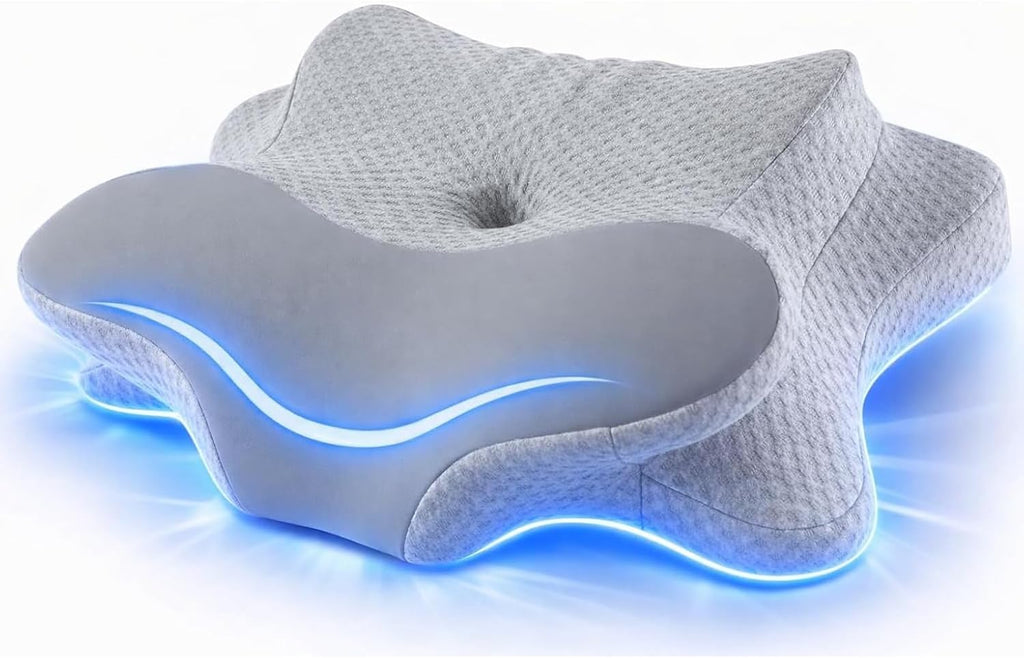 Funccube Cervical Neck Pillow - Memory Foam Pillow for Sleeping, Ergonomic Neck Support Contour Pillows for Side Back Stomach Sleepers, Orth…