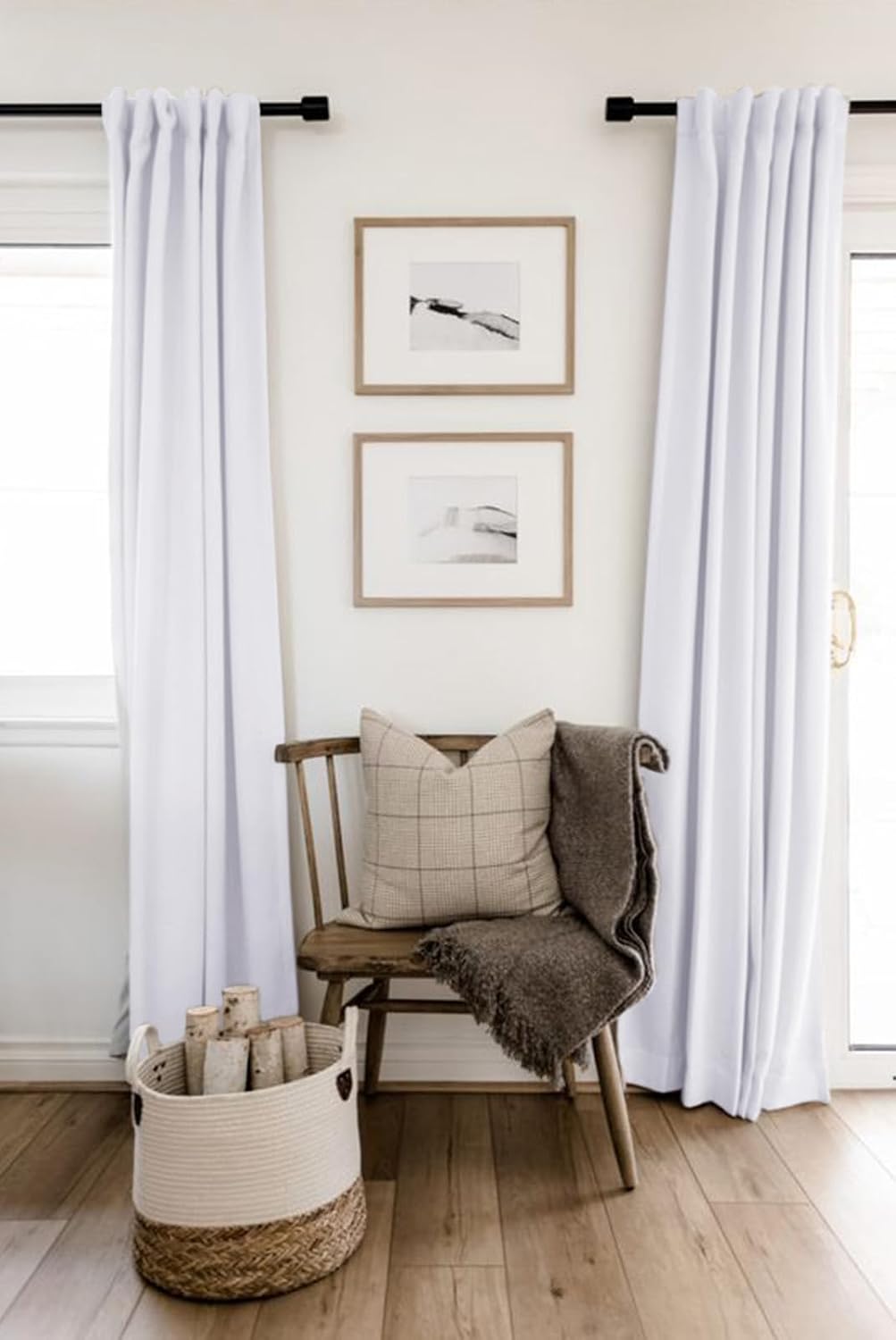 100BlackoutShield 100% Blackout Shield Linen Blackout Curtains for Bedroom 90 Inches Long, Back Tab/Rod Pocket Living Room Drapes, Thermal…
