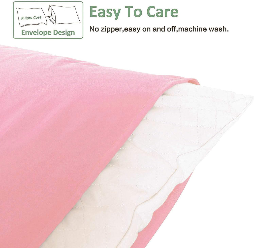 Ntbay King Pillowcase Set - 2 Pack Brushed Microfiber 20x40 Pillowcases - Soft, Wrinkle-Free, Fade-Resistant, Stain-Resistant, Pink Pillowc…