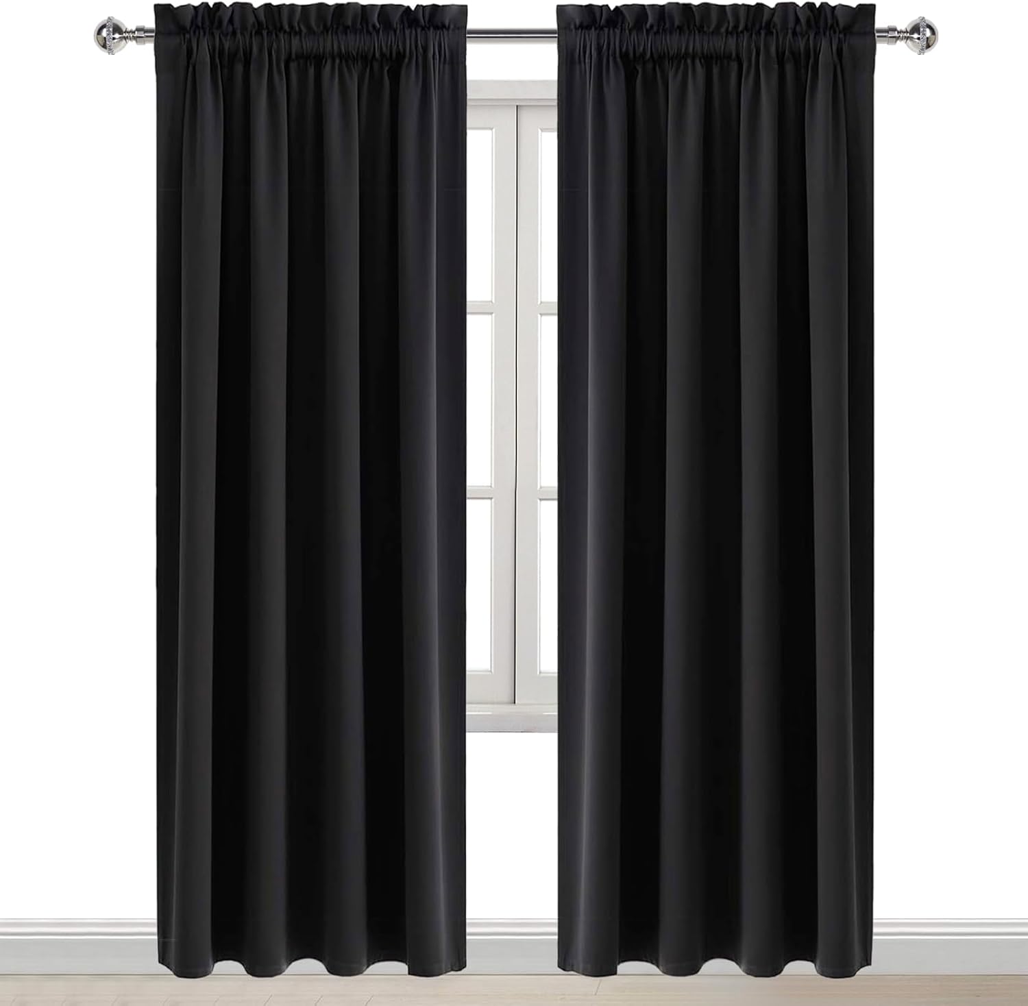 Dwcn Blackout Curtains for Bedroom – Rod Pocket Thermal Insulated Noise Reducing Noise Reducing Drapes for Living Room, W 52 x L 95 Inch, 2…