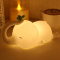 Silicone Elephant Night Light for Kids - 3-Level Dimmable & Rechargeable LED Lamp, Touch Control Soft Animal Light for Nursery, Baby Room…