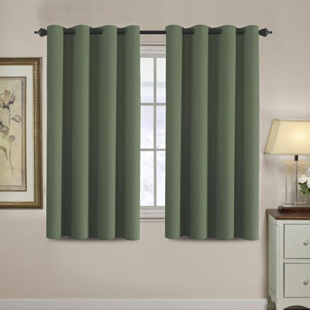 H.VERSAILTEX Blackout Curtain for Living Room Thermal Insulated Window Treatment Curtain 54 inch Length Energy Saving Solid Gro…