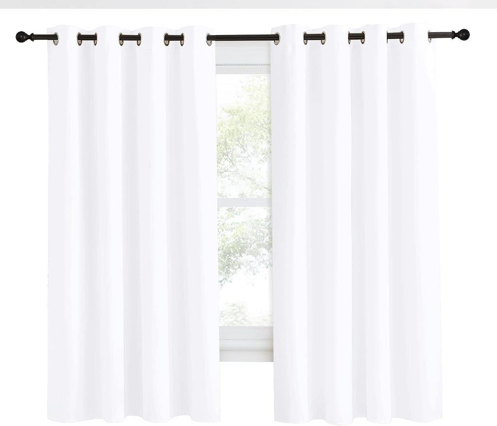 NICETOWN Room Darkening Window Treatment Curtain, Pure White, 1 Panel, 55 by 68, Energy Smart Thermal Insulated Block Out Sunlight Shade…