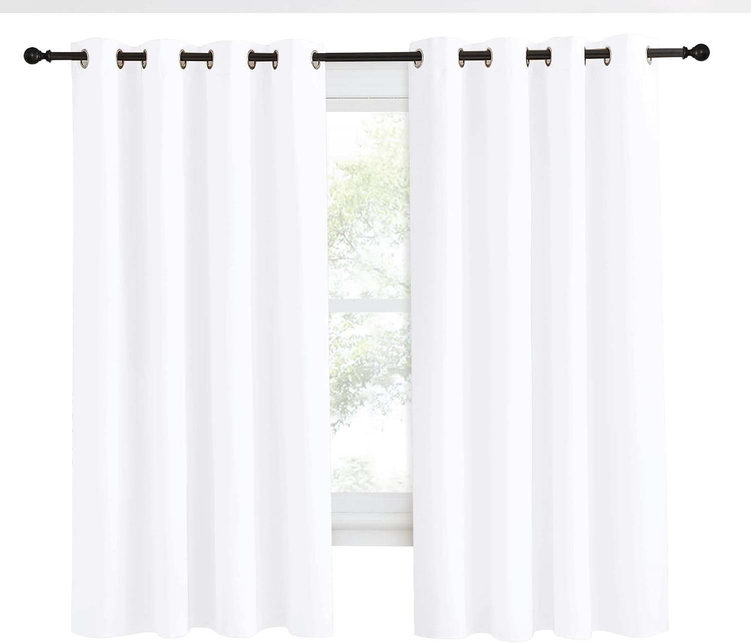 NICETOWN Room Darkening Window Treatment Curtain, Pure White, 1 Panel, 55 by 68, Energy Smart Thermal Insulated Block Out Sunlight Shade…