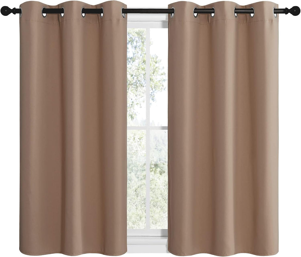 NICETOWN Room Darkening Curtain Panels for Cafe, Thermal Insulated Grommet Room Darkening Draperies/Drapes for Window (Cappuccino, 2…