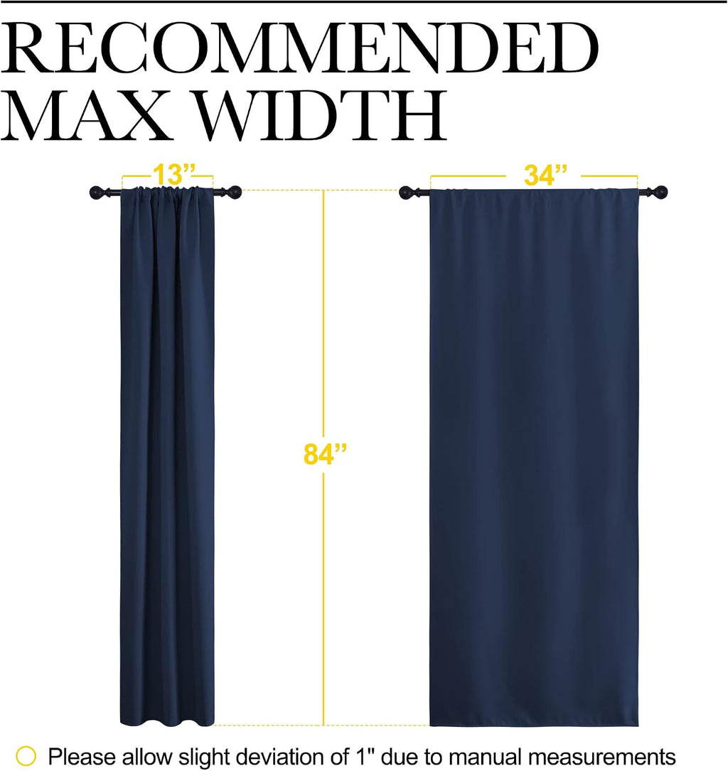 NICETOWN Blackout Curtains for Living Curtains, Home Decorations Thermal Insulated Solid Pole Top Blackout Drapes for Living Room (Navy…