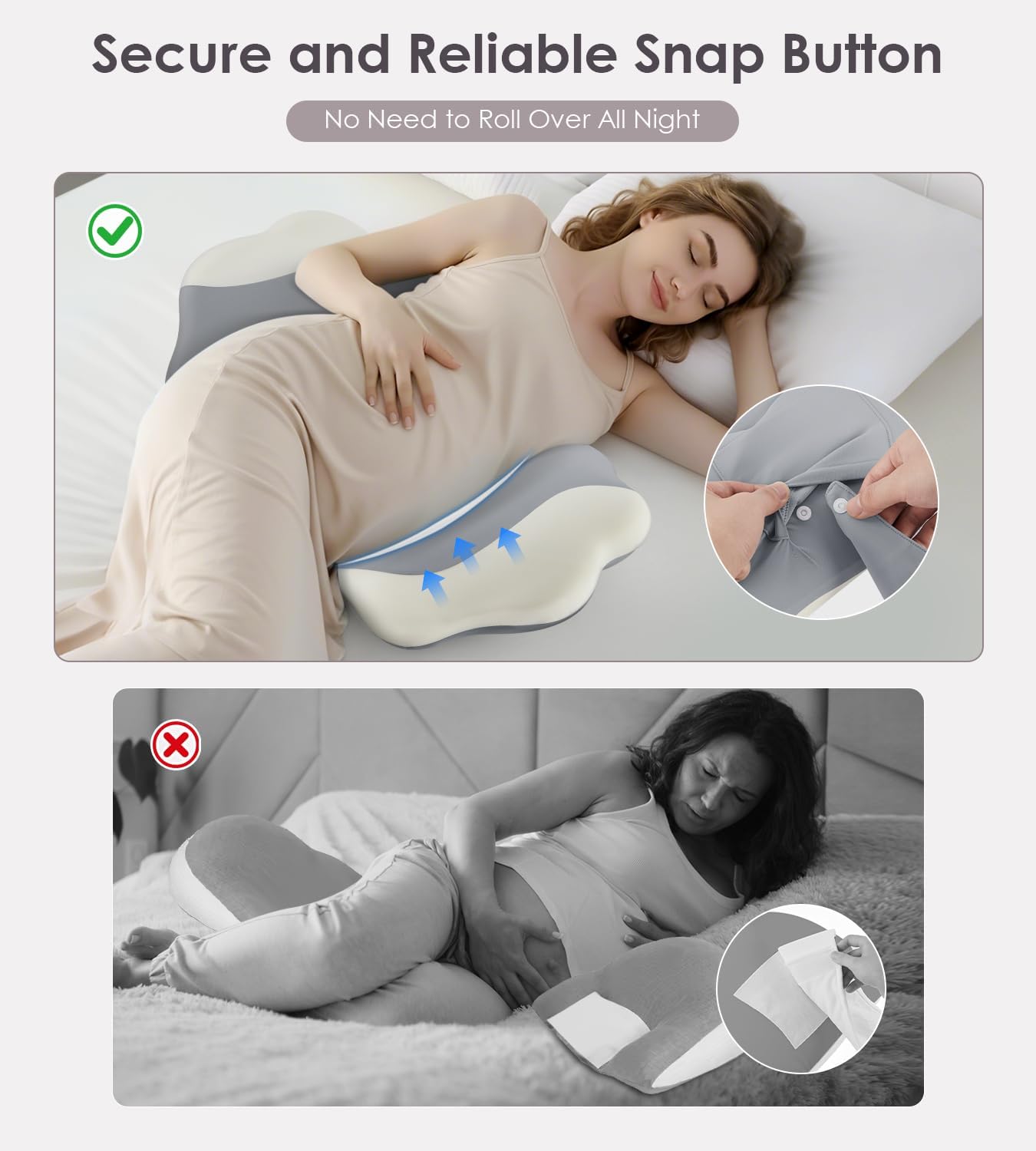 Donama Memory Foam Pregnancy Pillow- with Adjustable Air Bag for Back/Legs/Belly/HIPS Support, W-Shaped Pregnancy Wedge Pillows for Sleepin…
