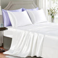 Golal Satin Sheets California King Size - 4 Pieces Luxury Silky Soft Bed Sheets, Wrinkle-Free White Satin Silk Sheet Set with 1 Deep Pocket…