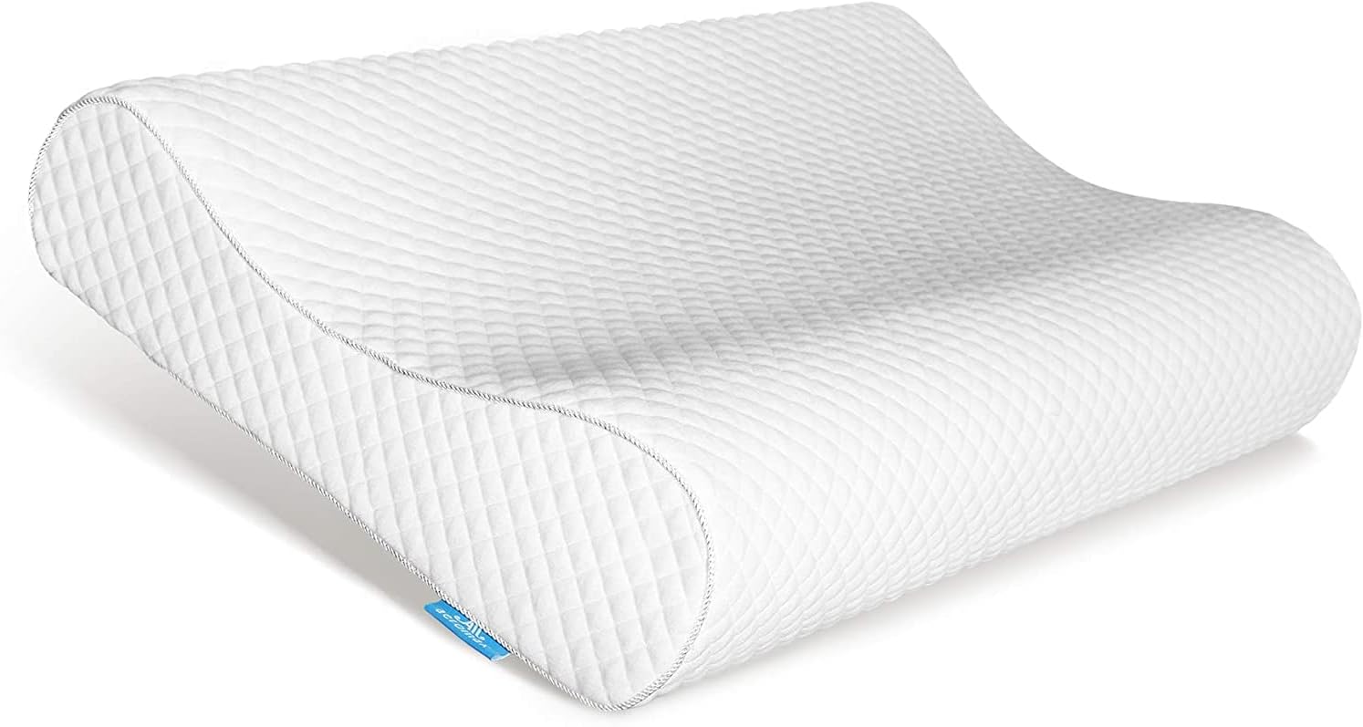 Ergonomic Memory Foam Pillow with Washable Zippered Soft Cover Contour Cervical pillows for Neck Pain and Side Sleeper Back Support…