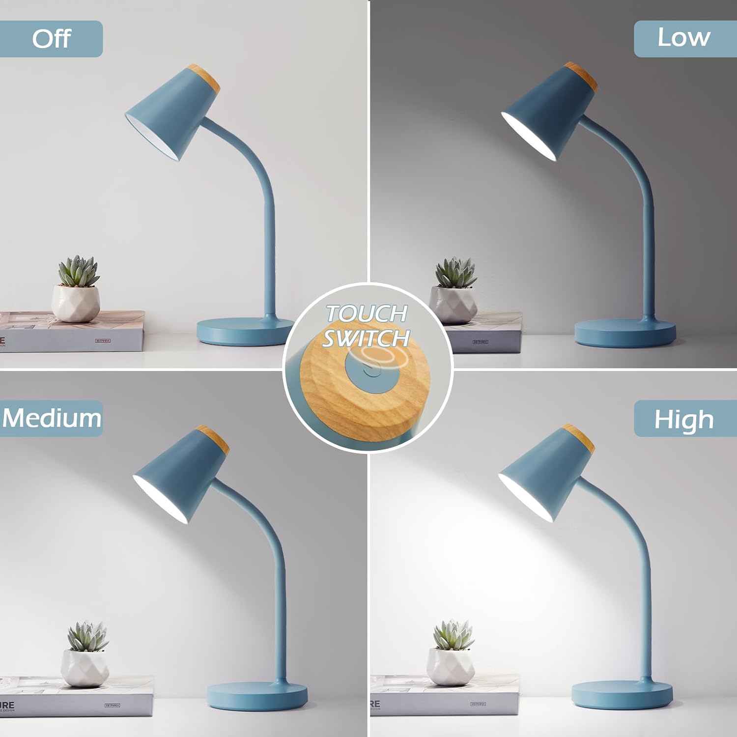 WelcometoEJIAXIN EJIAXIN Desk Lamps for Home Office - Small LED Desk Lamp Touch Dimmable Reading Light for College Dorm Room - Adjustable F…