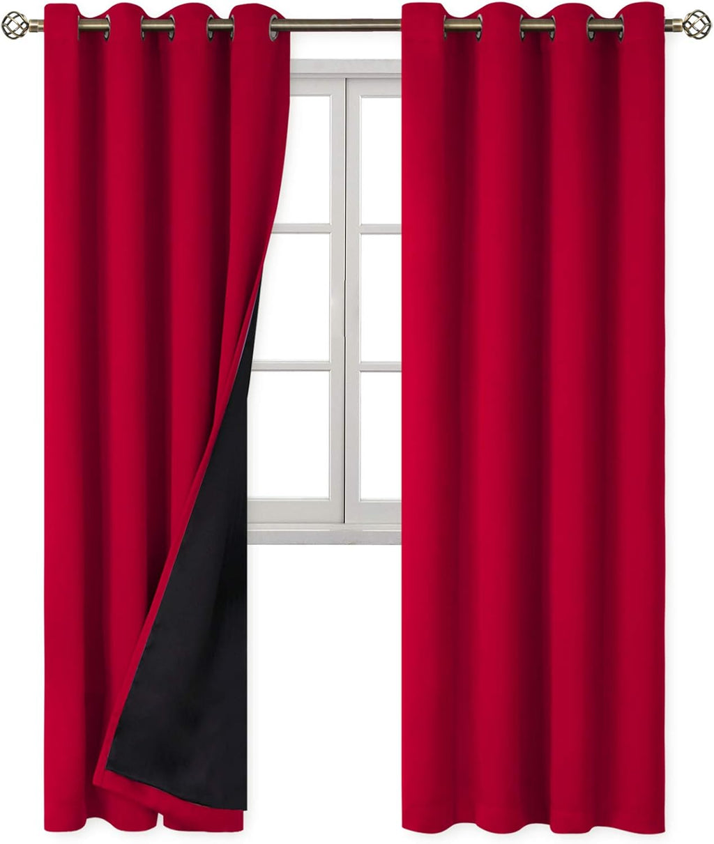 BGment Christmas 100% Blackout Curtains Thermal Insulated with Liner for Living Room Decoration - Grommet Double Layer Energy Saving Bedroo…