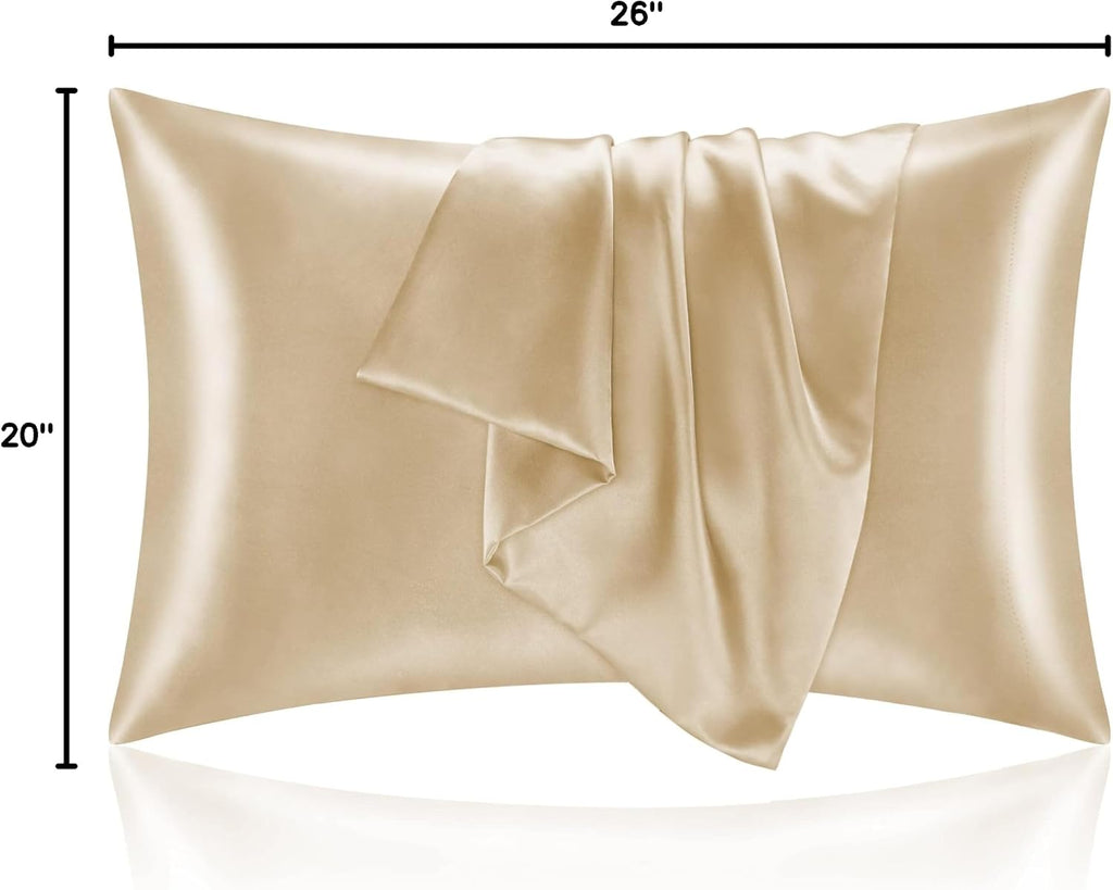Bedelite Satin Pillowcase for Hair and Skin, Super Soft and Cooling Similar to Silk Pillow Cases 2 Pack with Envelope Closure, Gift for Wom…