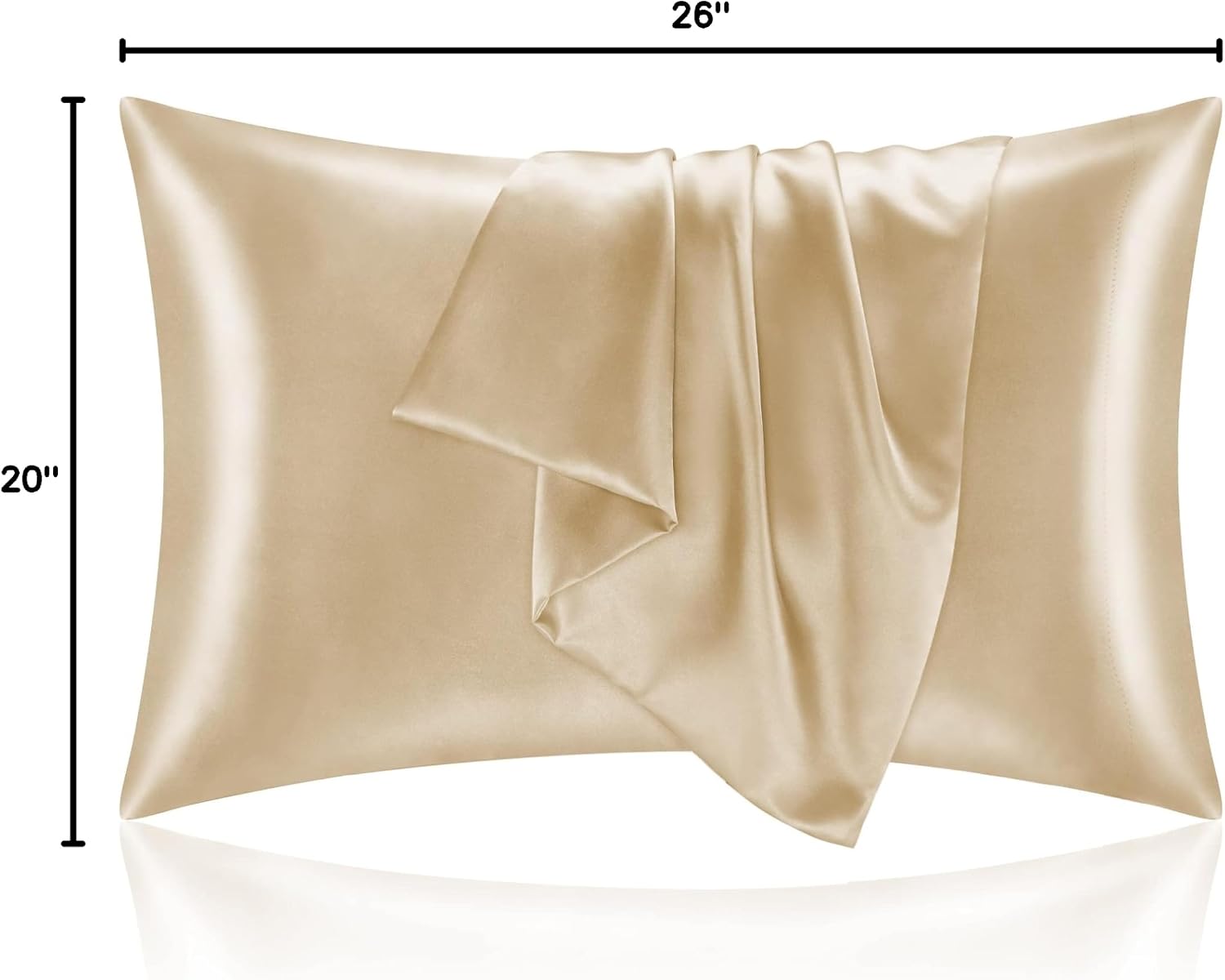 Bedelite Satin Pillowcase for Hair and Skin, Super Soft and Cooling Similar to Silk Pillow Cases 2 Pack with Envelope Closure, Gift for Wom…