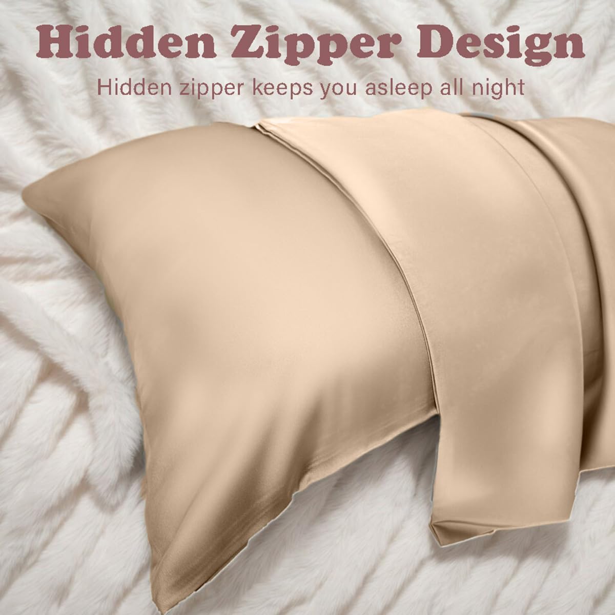 Mulberry Silk Pillowcase for Hair and Skin Queen Size 20"X 30" with Hidden Zipper, Softer Than Silk Pillow Cases Queen Smooth Cooling…