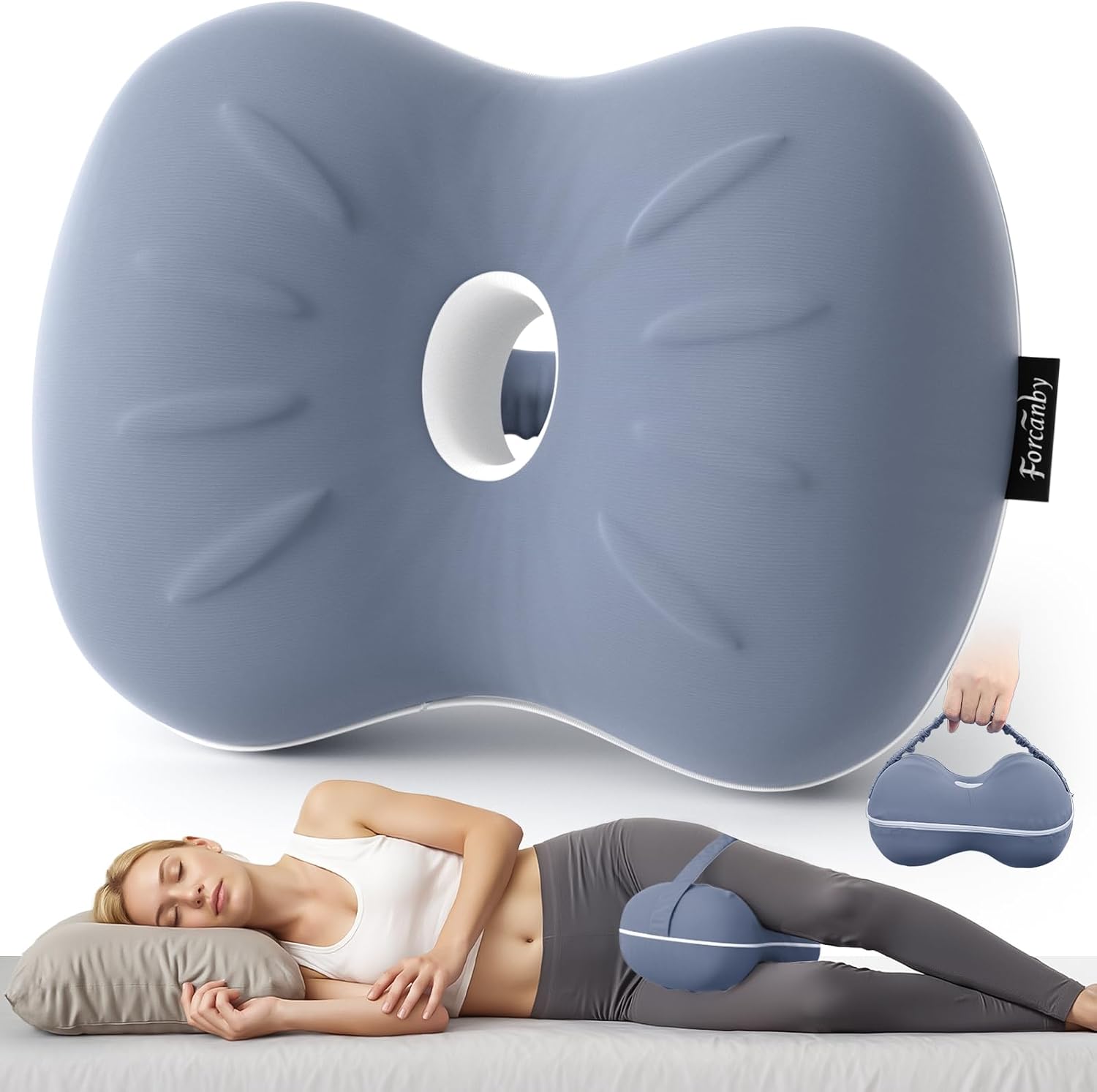 Knee Pillow for Side Sleepers - Leg Pillow for Side Sleeping, Memory Foam Knee Pillows for Back Hip Pain, Spine Aligning, Sciatica…