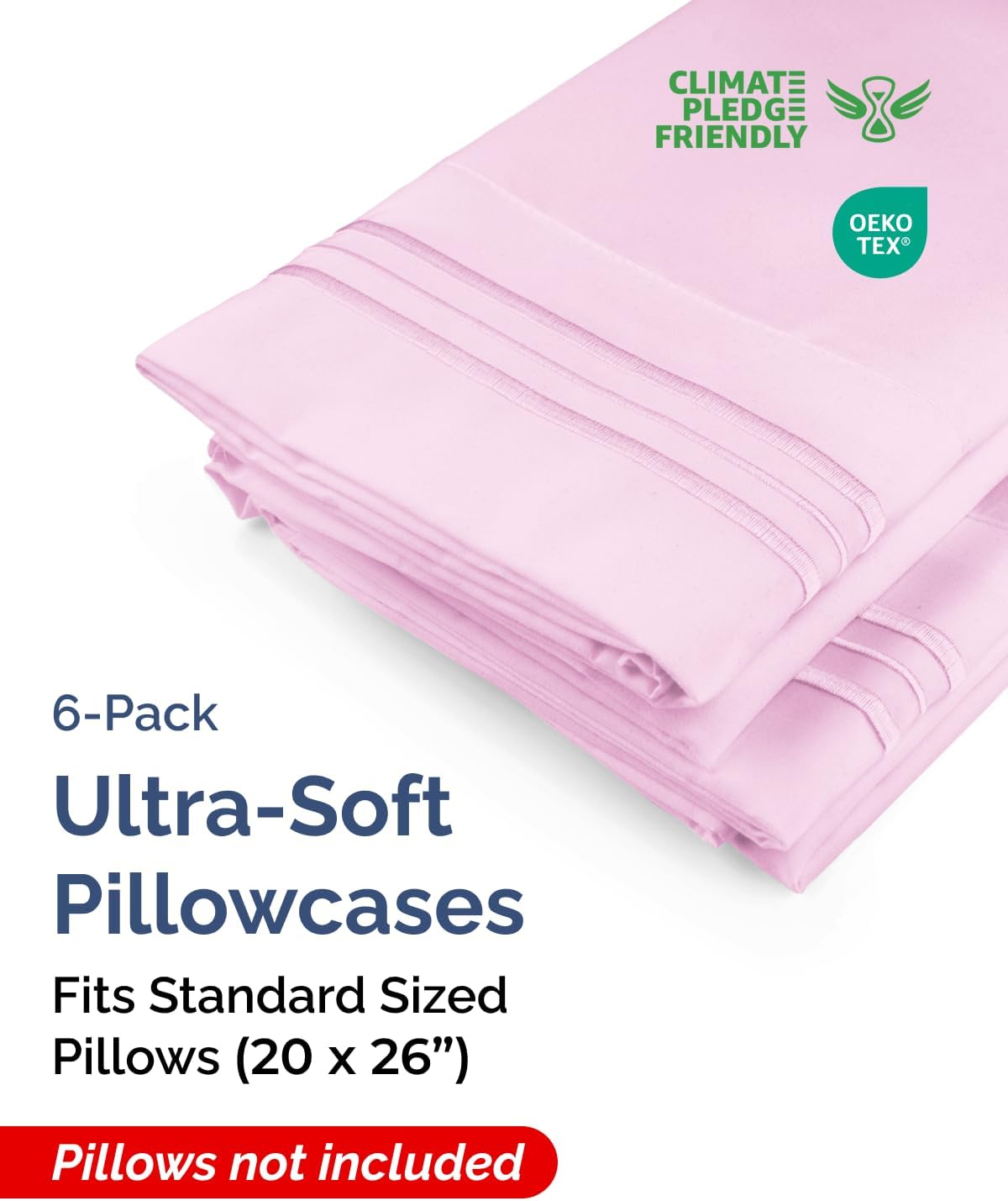 Standard Pillow Cases Set of 6 - Ultra Soft Hotel Quality Pillowcase Covers - Comfy & Wrinkle Free - Shrink & Fade Resistant - Machine…