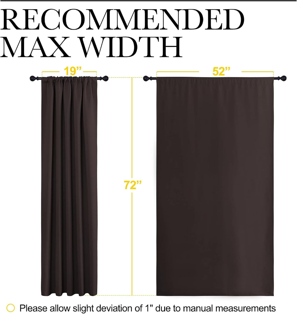 NICETOWN Blackout Curtain Panels 72 inches - Energy Saving Thermal Insulated Solid Rod Pocket Blackout Curtains for Bedroom (1 Pair, 52…