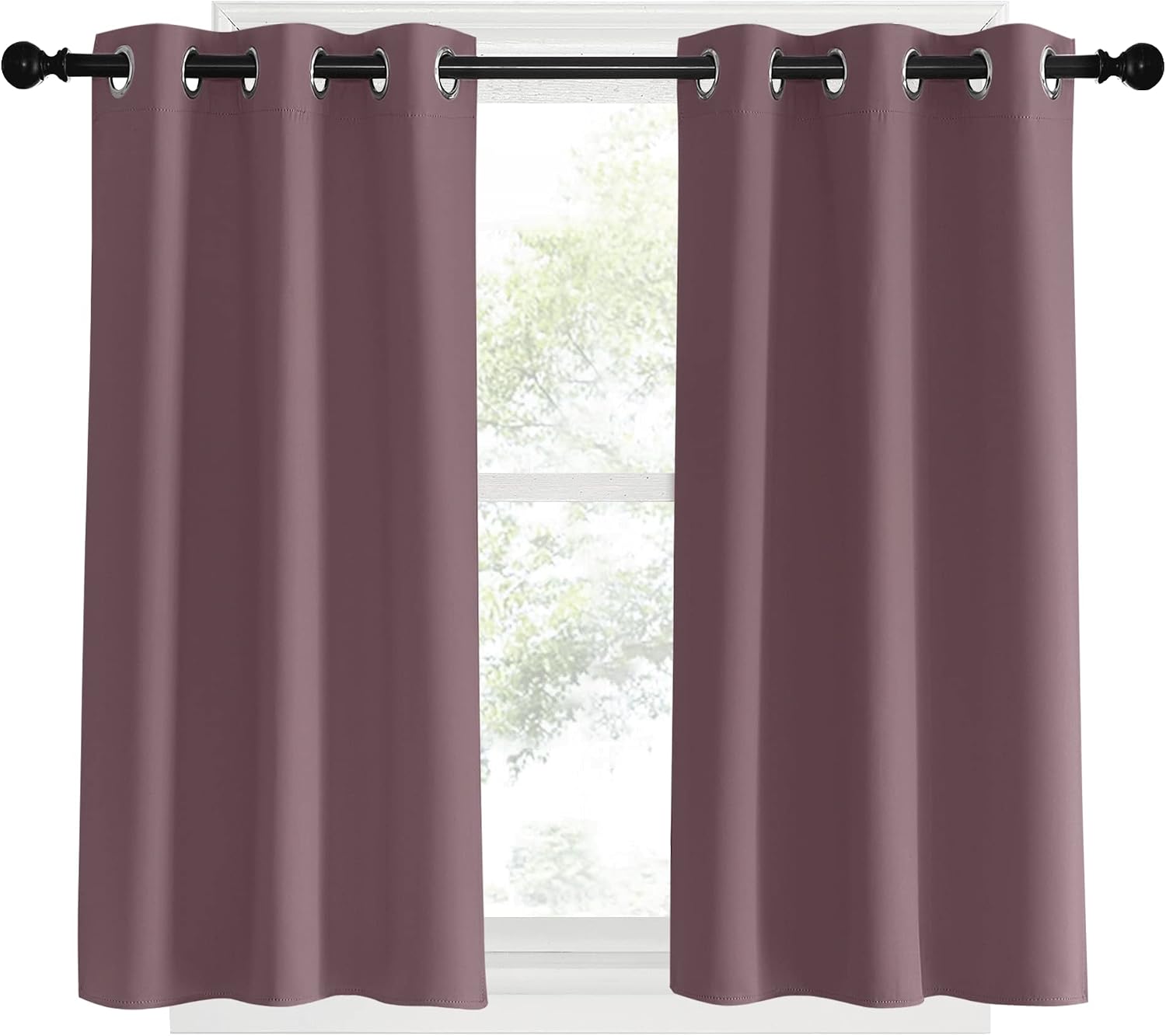 NICETOWN Room Darkening Short Curtain Panels for Cafe, Dry Rose, 2 Panels, W34 x L40 -inch, Thermal Insulated Grommet Room Darkening…