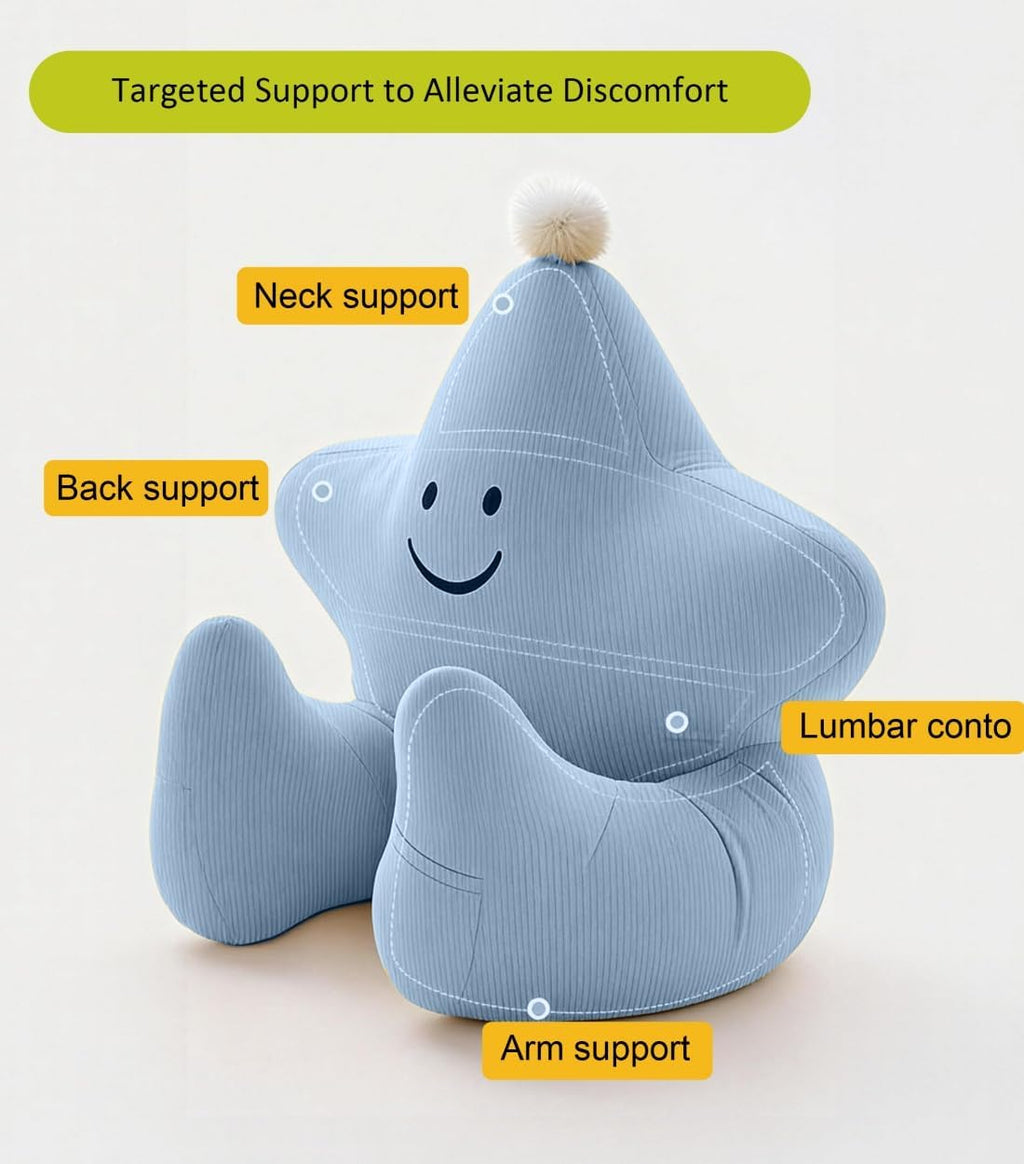 Ceanlex Reading Pillows for Sitting in Bed, Corduroy Back Pillow Bed Sitting Up, Cute Star Shape Back-Rest Support Cushion for Sit Up on Co…