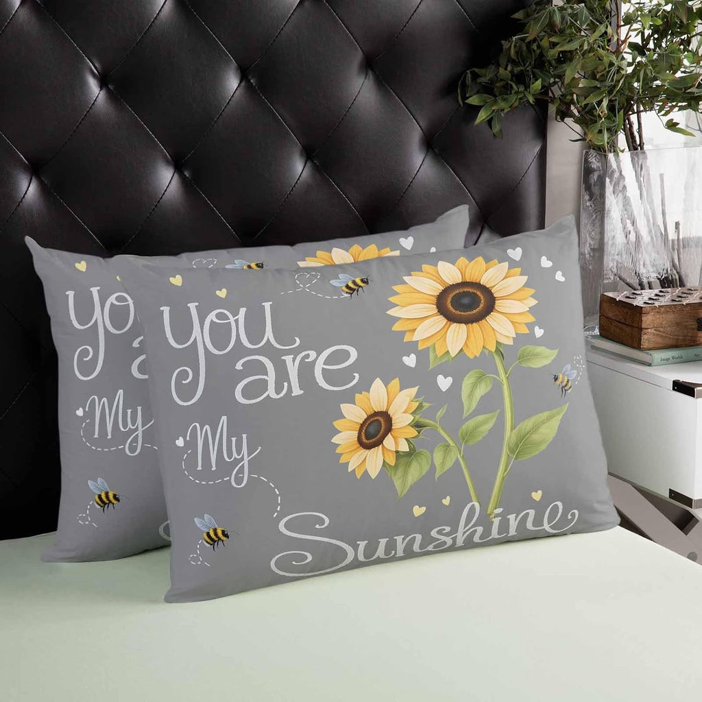Rgaienmelw You Are My Sunshine Lumbar Throw Pillow Covers 16x24 Inches, Rectangle Decorative Pillowcase with Zipper, Yellow Sunflowers…
