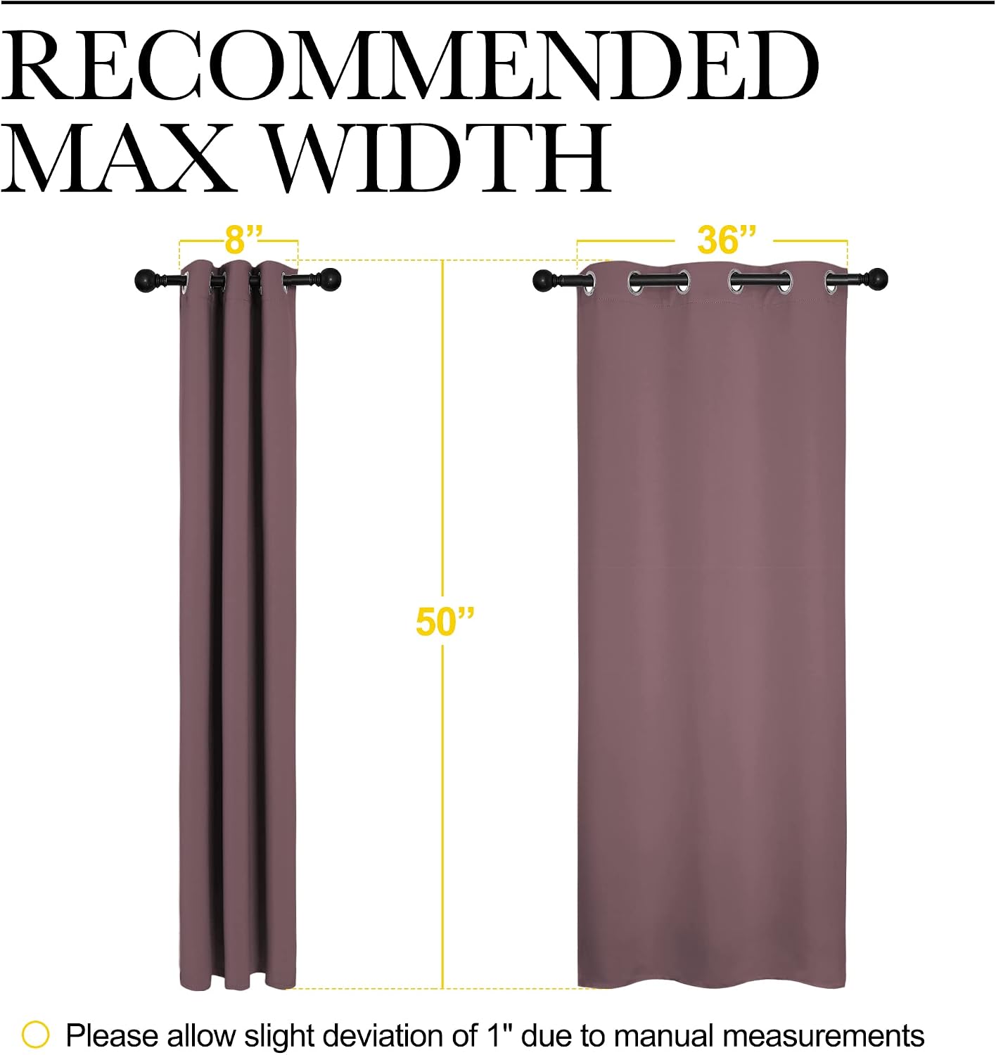 NICETOWN Dry Rose Room Darkening Curtains for Kitchen, Set of 2, 42 inches Wide by 50 inches Long, Window Treatment Thermal Insulated…