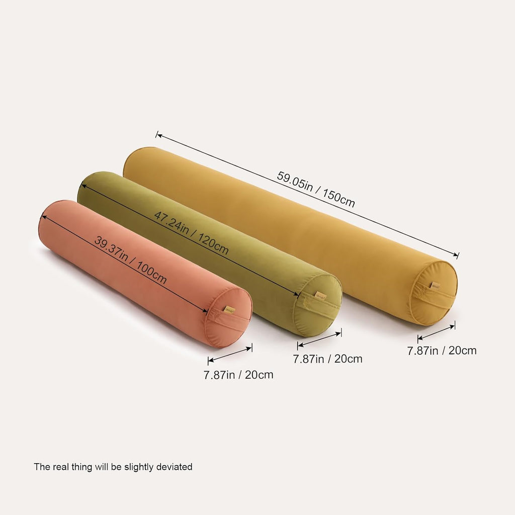 Body Pillow for Adults, Long Round Pillow, Big Cylindrical Pillow, Large Full Bolster Pillows for Side Sleepers (Amber Orange, 47.24"*7.87")