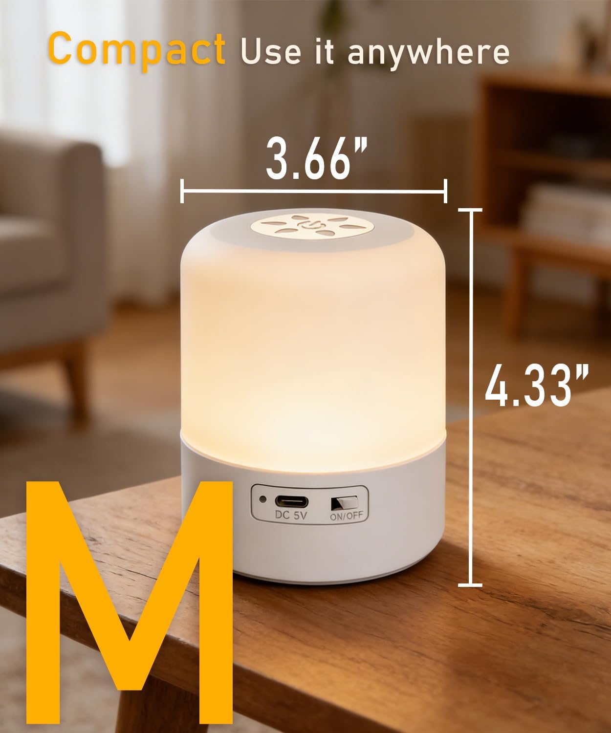 Portable Baby Night Light, Dimmable and 3 Light Color Touch Nursery Lamp, Soft Eye Caring, Rechargeable Cordless LED Night Light for Kids…