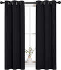 NICETOWN Living Room Blackout Curtains and Drapes, Black Solid Thermal Insulated Grommet Blackout Drapery Panels for Window (2 Panels, 29…