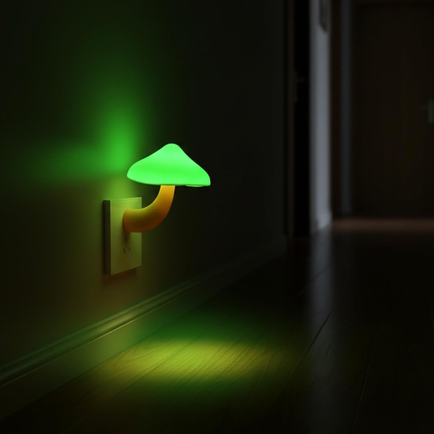 APAKI LED Mushroom Night Light Plug in Lamp Green, 4 Pack Light Sensor Night Lights Plug into Wall, Dusk to Dawn Sensor Night Light…