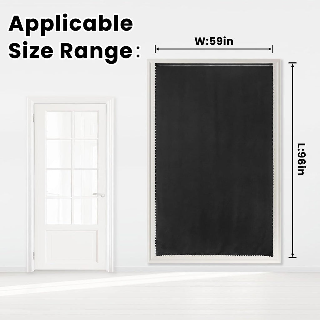Adhesive Blackout Curtains- Self Stick Curtain No Rod Needed Easy to Hang Curtain, Use for Bedroom, Living Room, Dining Room, Kitchen…