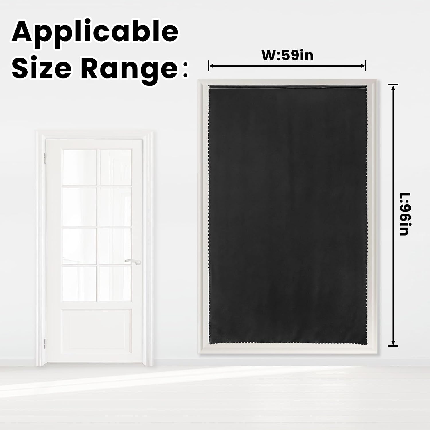 Adhesive Blackout Curtains- Self Stick Curtain No Rod Needed Easy to Hang Curtain, Use for Bedroom, Living Room, Dining Room, Kitchen…