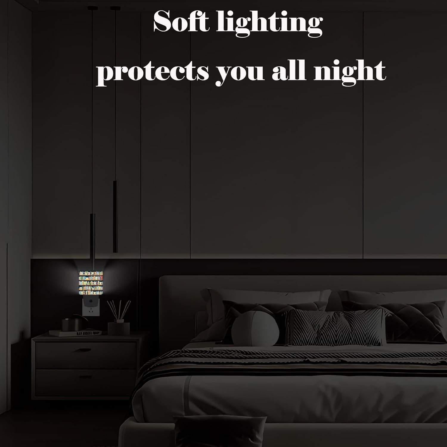 Bookshelves Full of Books Night Light, Plug-in Night Lights with Dusk to Dawn Sensor for Stairway, Hallway, Bedroom Sleep Friendly Ideal for…