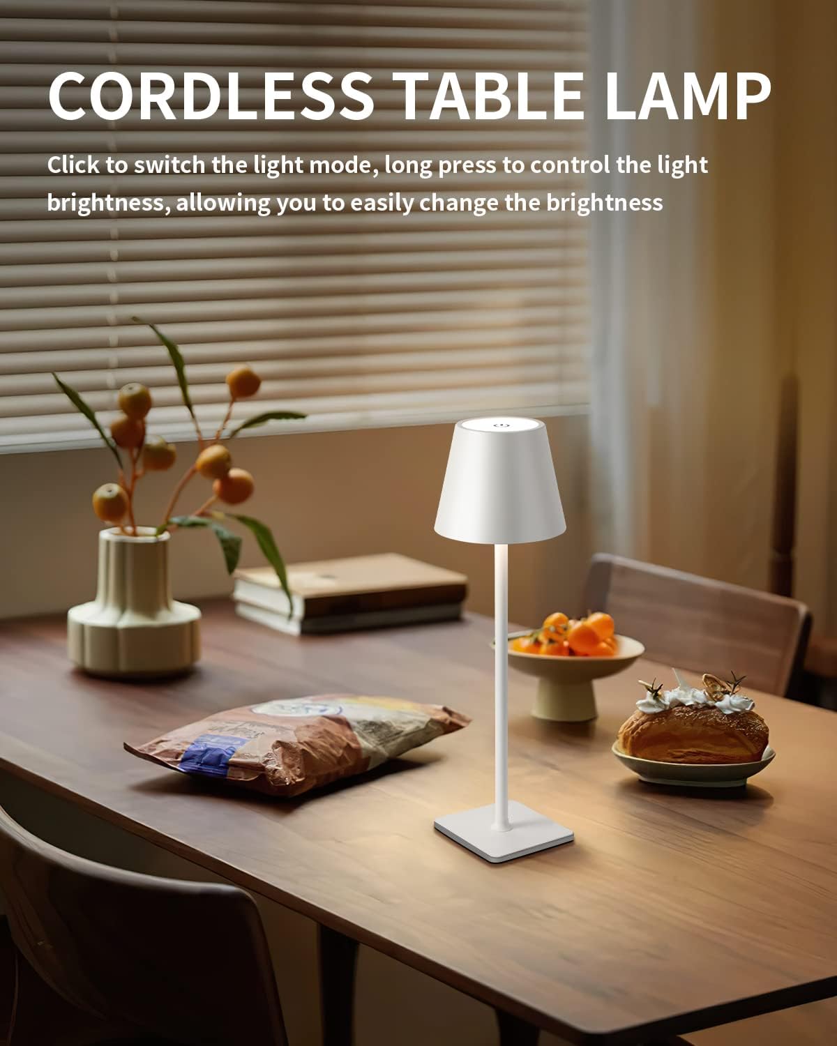 KDG 2 Pack Cordless Table Lamp, Portable LED Desk Lamp, 5000mAh Battery Operated, 3 Color Stepless Dimming Up, for…