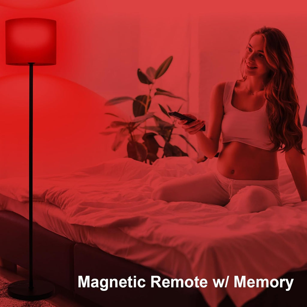 Floor Lamp with Red Light - 670nm Red Night Light for Sleep, 3CCT LED Standing Lamp with Remote, Dimmable Modern Floor Light with Timer…