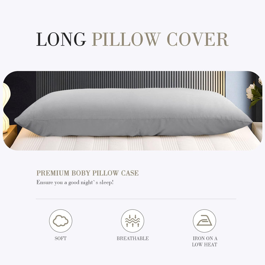 WishSmile Body Cooling Pillowcase Long Pillow Case Breathable Cool Silky Soft Rayon Derived from Bamboo Fabric, Hair and Skin Friendly, Lig…