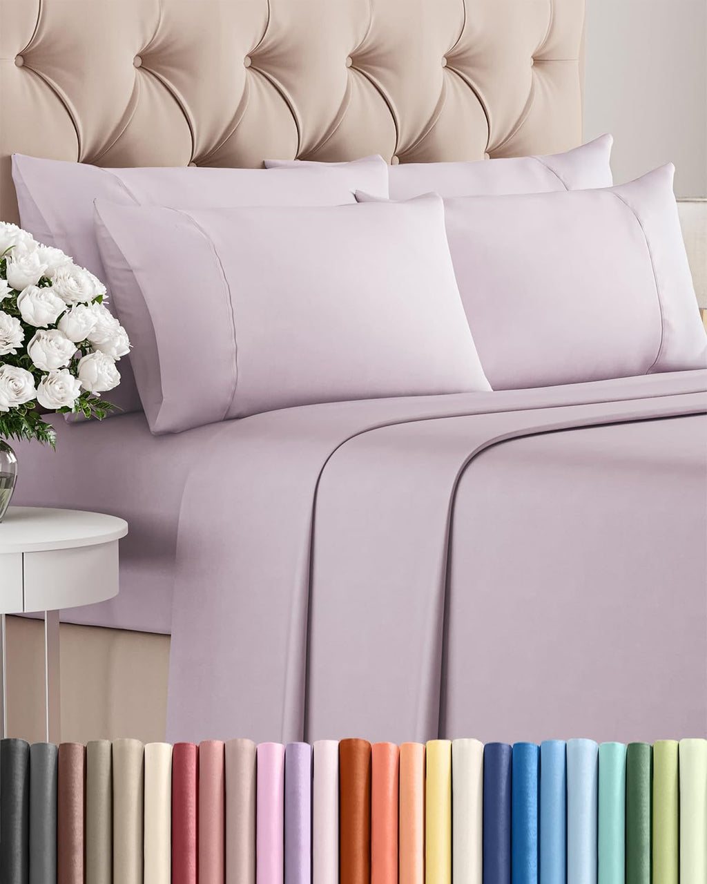 Full 6 Piece Sheet Set - Comfy, Breathable & Cooling - Soft Hotel Luxury Bedding for Women, Men, Kids, Teens and Children - 1 Flat & 1…