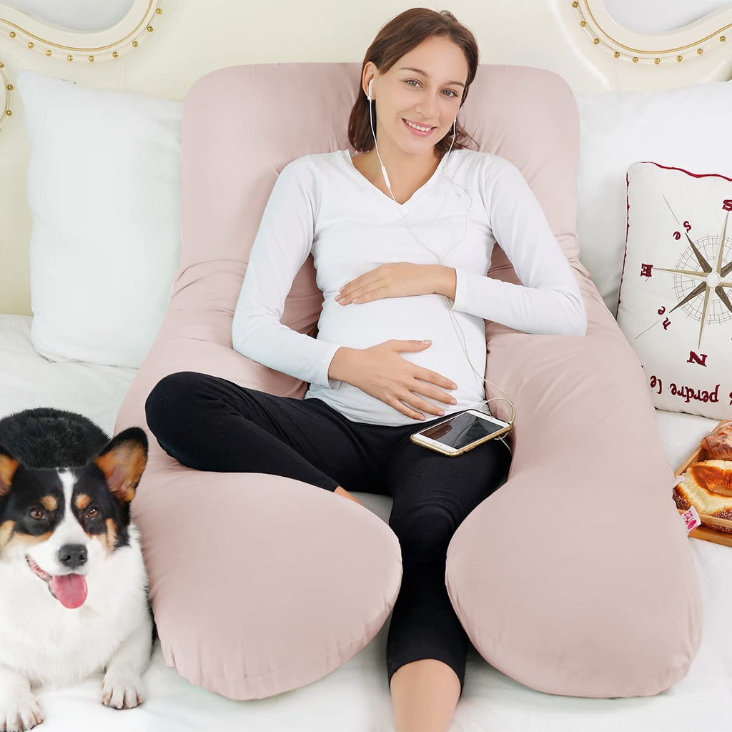 Meiz Cooling Pregnancy Pillows for Sleeping, Maternity Body Pillow for Pregnant Woman, U Shaped, with Cooling Jersey Cover 0 Count 55 Inch…