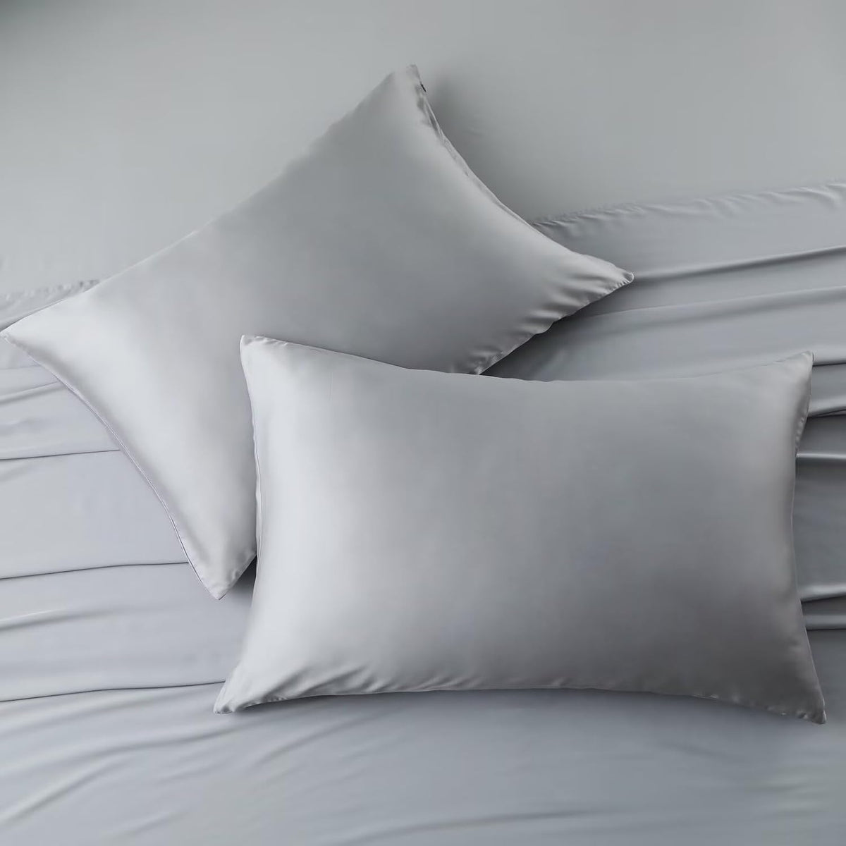 ShunjieHome 4 Pack Cooling Pillow Cases, Viscose Derived from Bamboo Pillow Protectors King Size Set of 4, 400 Thread Count Soft Silky Breat…
