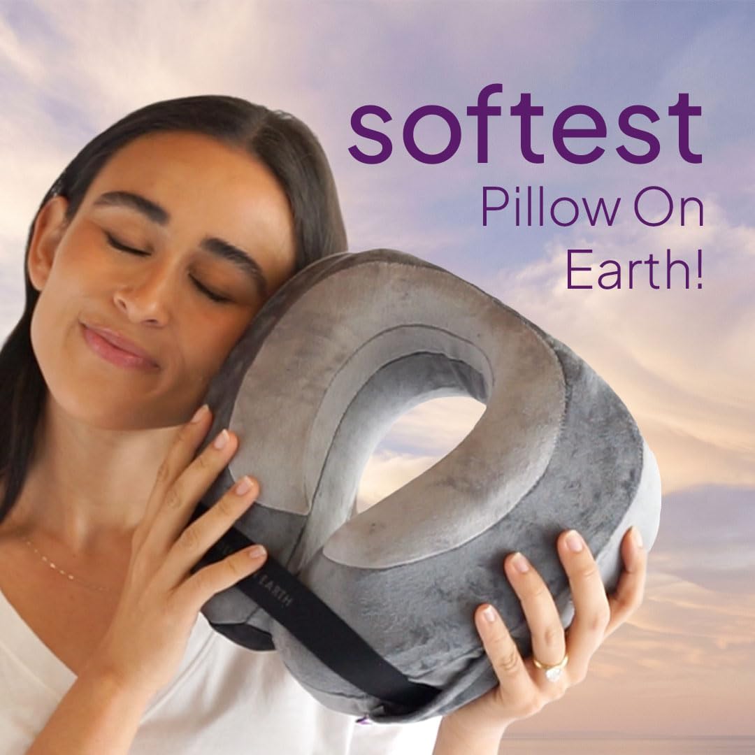 Cabeau Softest Neck Pillow Ever for Travel – Evolution Earth Deluxe – 360° Head, Neck and Chin Support for Sleeping – Sustainable Memory Fo…