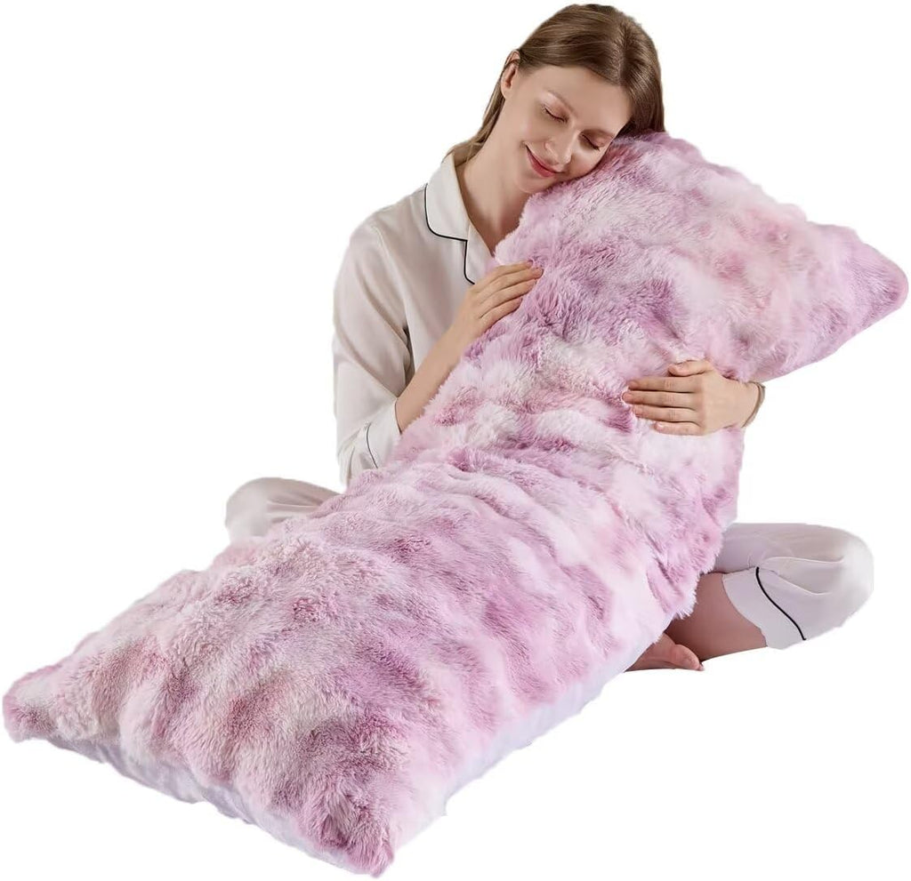 Animebody Luxury Shaggy Faux Fur Body Pillow, Fluffy Bed Pillow with Zipper Closure, Soft Decorative Plush Full Long Pillows, Fuzzy Hug Pillow…
