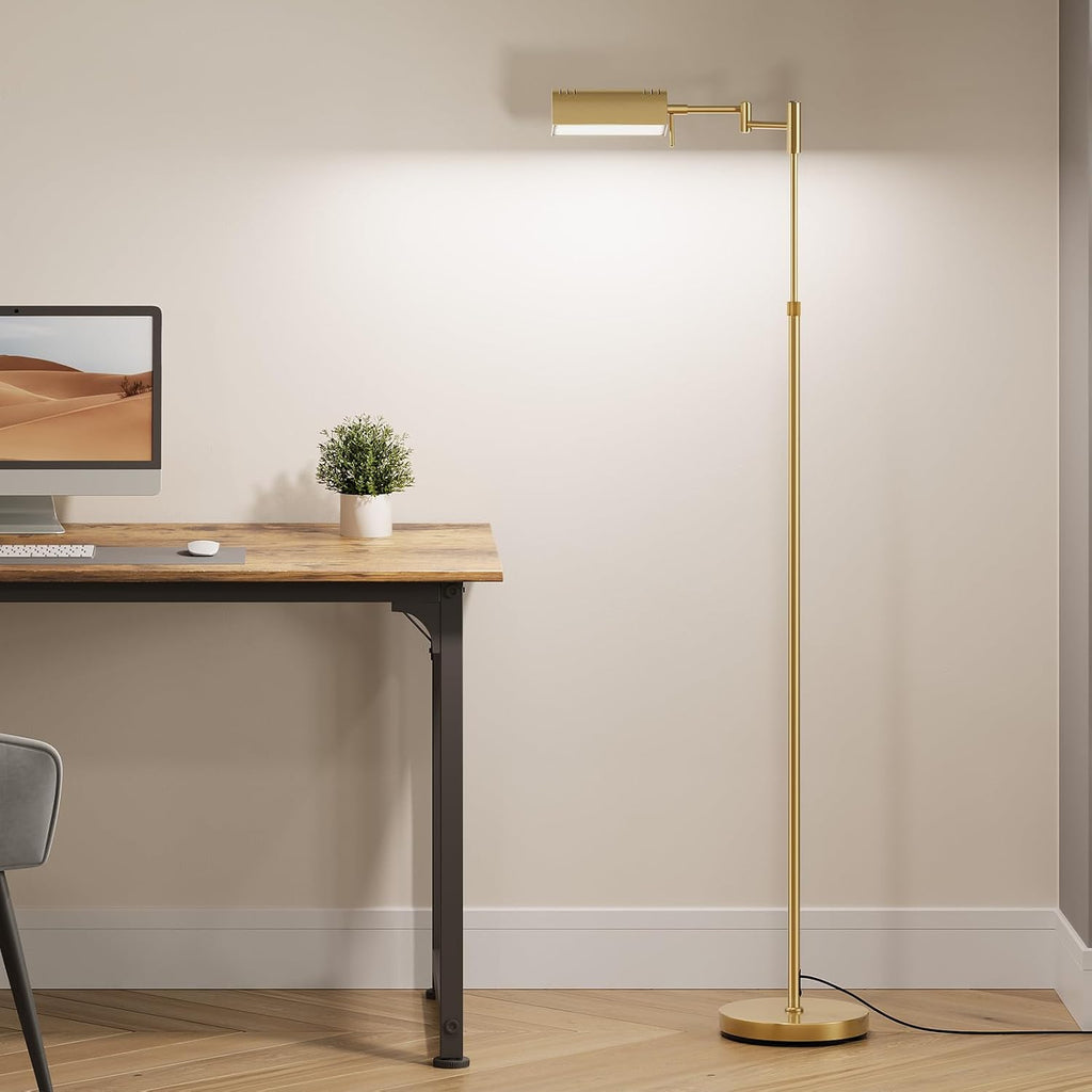 SUNMORY Dimmable LED Pharmacy Floor Lamp, 16W/1500LM Bright Reading Floor Lamp with Remote & Touch Control, 350°Swing Arm, Adjustable…