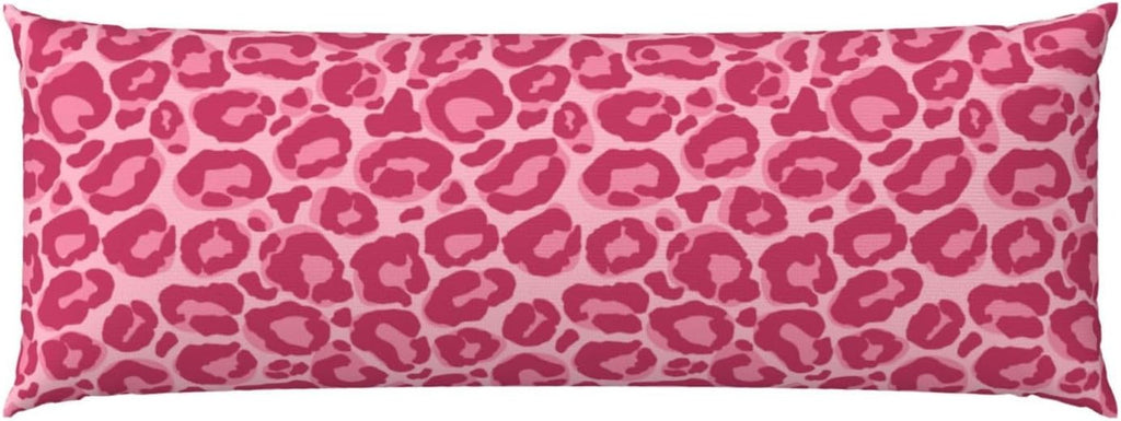 Sovvin Pink Leopard Print Body Pillow Cover Long Pillow Case with Zipper Decorative Soft Cushion Bedding Pillowcase for Couch Bedroo…
