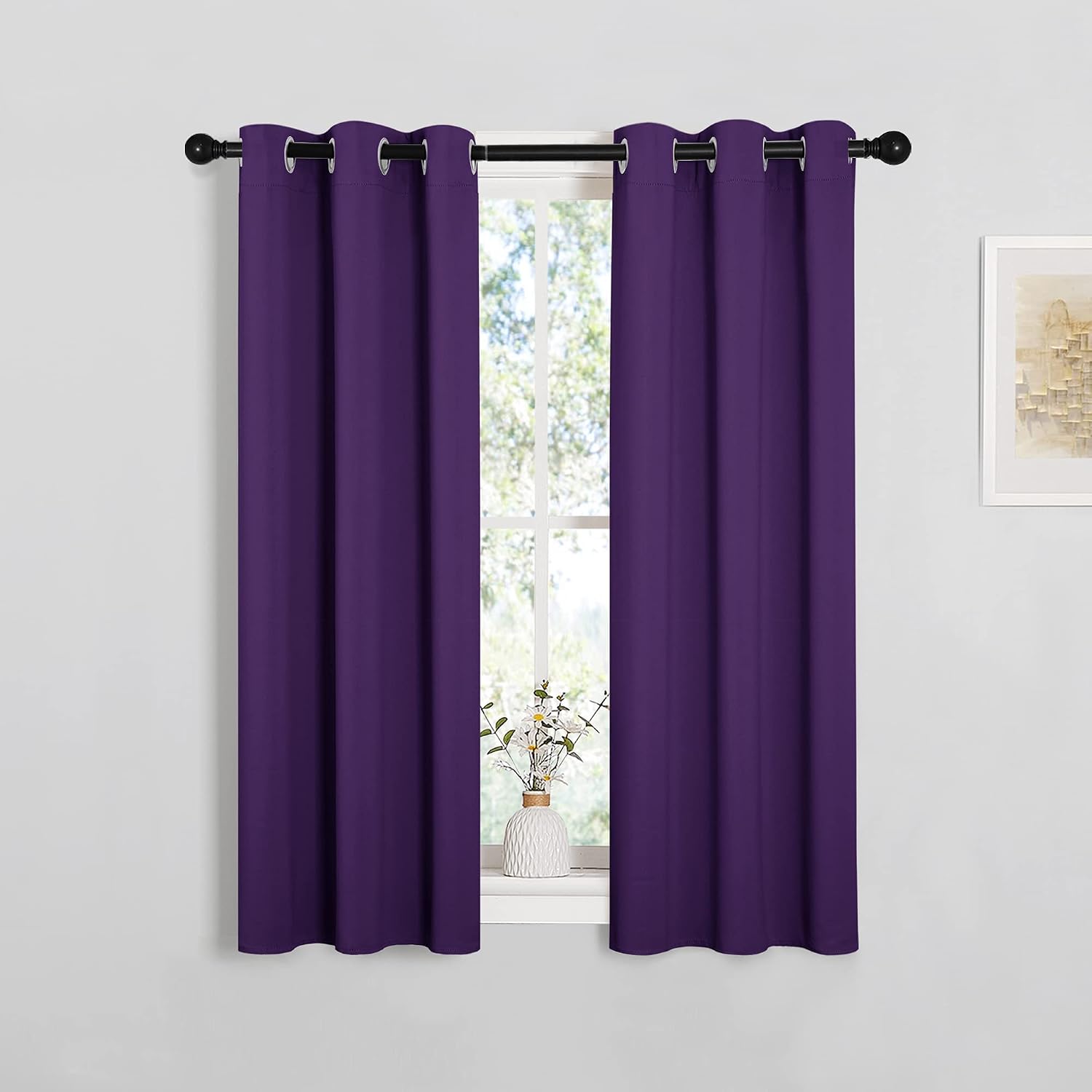 NICETOWN Thermal Insulated Blackout Draperies Curtains, Triple Weave Home Decoration Solid Ring Top Blackout Drape Panels for Bedroom…