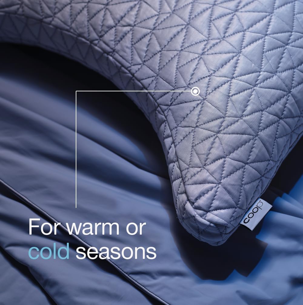 Coop Home Goods Cool Side Crescent Pillowcase, King Size Cooling Pillow Case for Hot Sleepers, Crescent Shape, Two-Sided Pillow Covers…