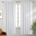 BGment White Curtains 72 inch Length - 42 x 72 inch Rod Pocket and Back Tab Thermal Insulated Room Darkening Curtains for Living Room, 2 Pa…