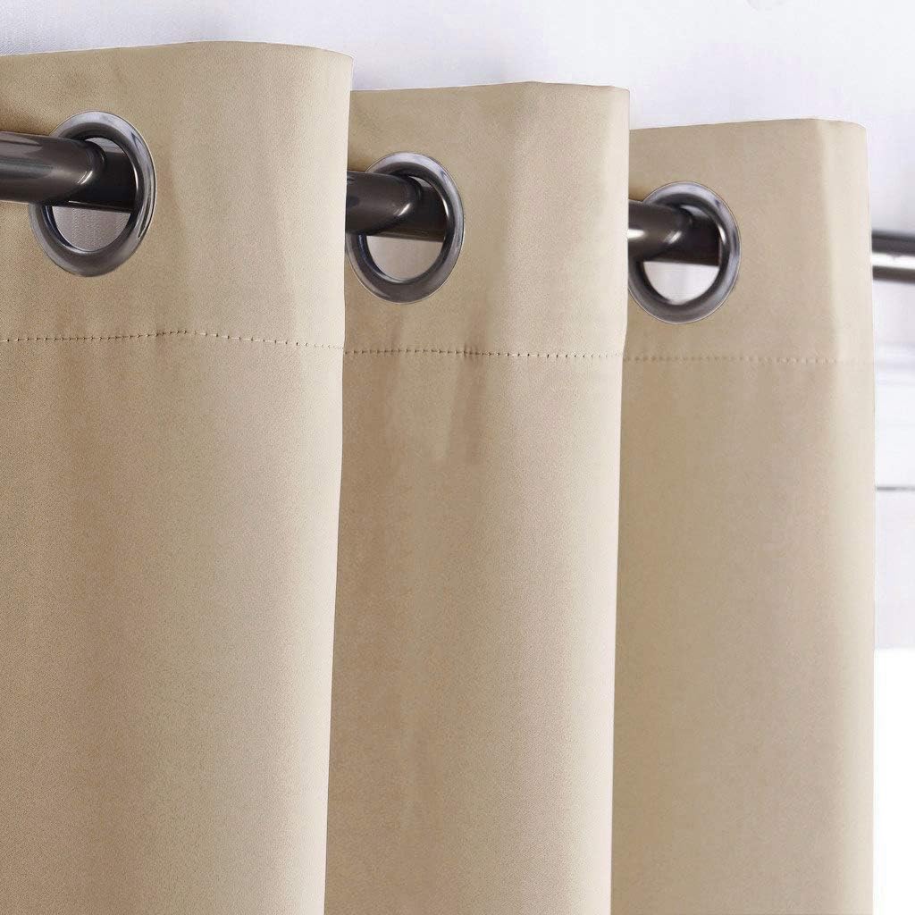 NICETOWN Doorway Curtains, Room Darkening Curtain and Drape Energy Efficient Warmth Grommet Curtain for Office & Classroom (Biscotti…