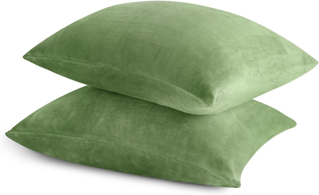 Bedelite Flannel Pillowcases Standard Set of 2, Super Soft Fleece Pillow Case Cover with Zipper for Bedroom, Sofa, Couch, Luxury Cozy Velvet…